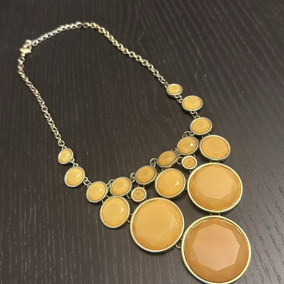 Peachy Orange Faux Gemstone Statement Necklace - Picture 3 of 4